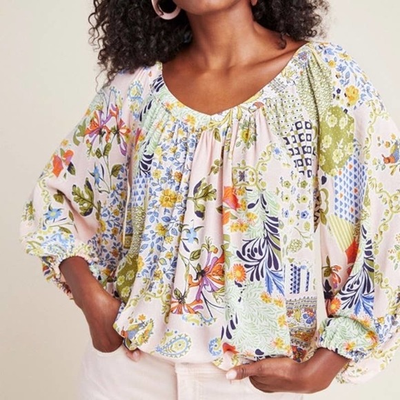 Anthropologie Tops - ANTHROPOLOGIE Maeve Bosewell Balloon Sleeve Blouse 16